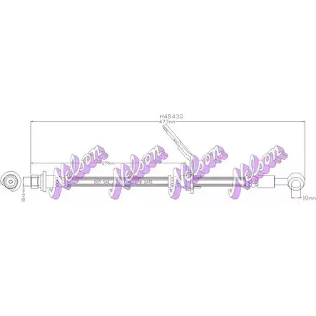 Тормозной шланг BROVEX-NELSON UAZJ 0O EQ3MS9 H4843Q 3971799 изображение 0
