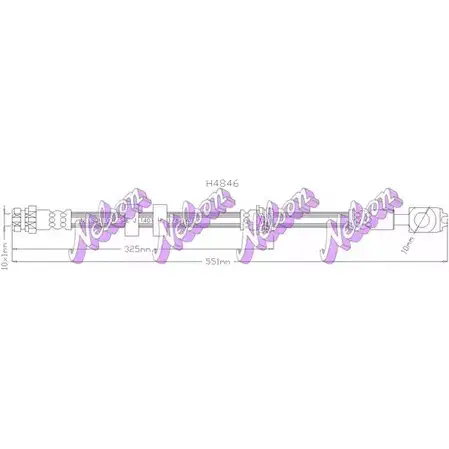 Тормозной шланг BROVEX-NELSON H4846 3971802 V5EGF B 6TERM изображение 0