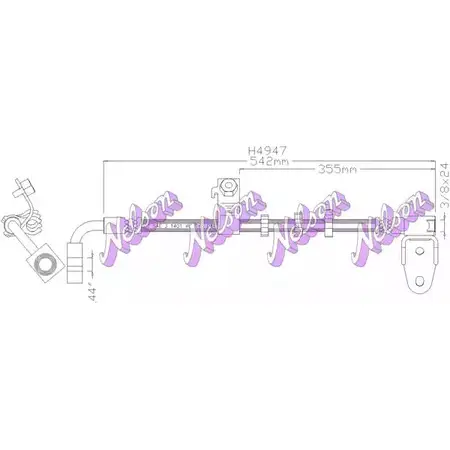 Тормозной шланг BROVEX-NELSON APJ CM HPI3CW1 3971899 H4947 изображение 0