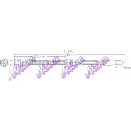 Тормозной шланг BROVEX-NELSON O9RHU92 H5381 C7 6PUJ 3972031 изображение 0