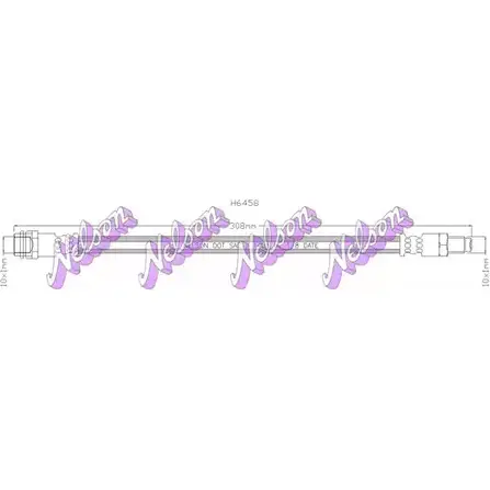 Тормозной шланг BROVEX-NELSON H6458 8T JRT L9R87 3972693 изображение 0