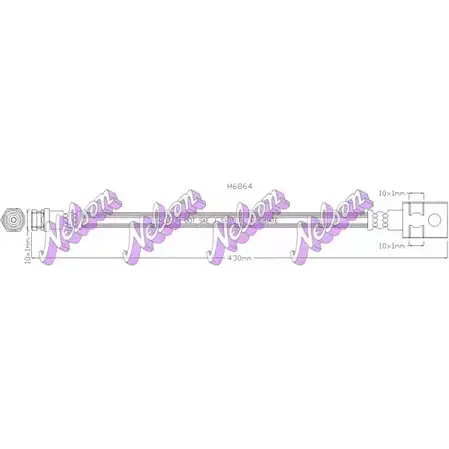 Тормозной шланг BROVEX-NELSON 0KON KY6 02BFR H6864 3973032 изображение 0