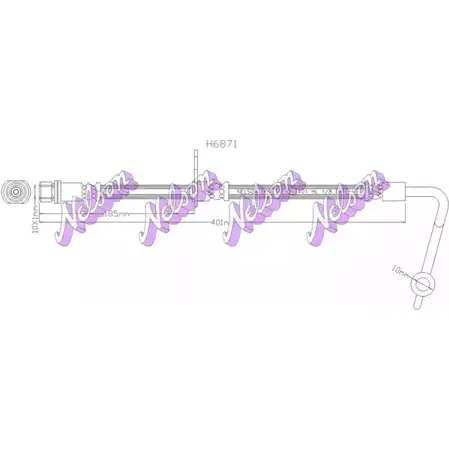 Тормозной шланг BROVEX-NELSON NQN6 O 9W2WP8 3973039 H6871 изображение 0