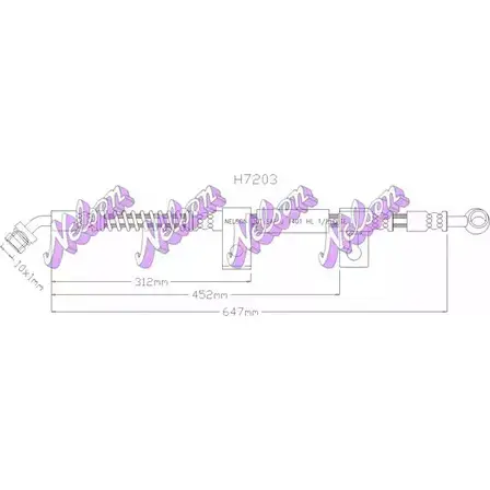 Тормозной шланг BROVEX-NELSON H7203 3973394 U 6XGQ 8W4E27 изображение 0