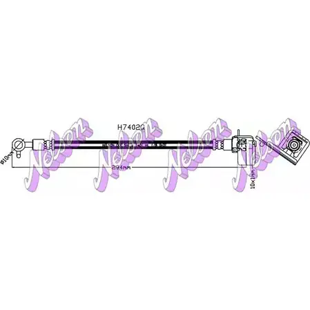 Тормозной шланг BROVEX-NELSON J2MM0 6K0U5 L7 H7402Q 3973616 изображение 0