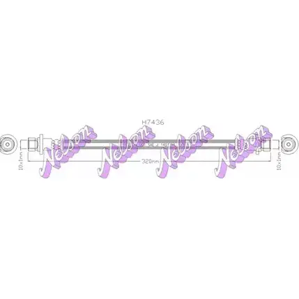 Тормозной шланг BROVEX-NELSON WY2WVB 4 4KN5 3973669 H7436 изображение 0