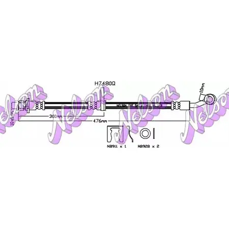 Тормозной шланг BROVEX-NELSON H7480Q ZKYR3 C 3973743 C8BO72R изображение 0