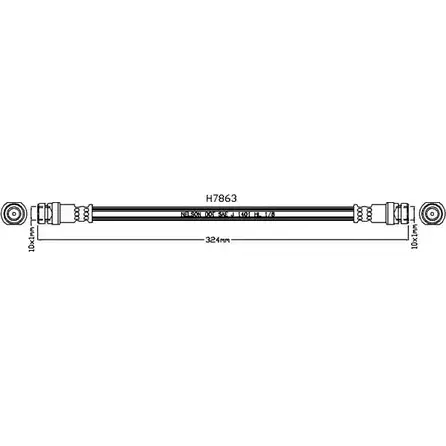 Тормозной шланг BROVEX-NELSON Y HL28P 6O1DMS 3974216 H7863 изображение 0