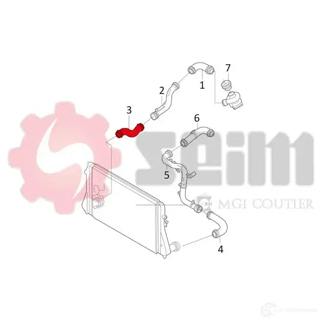 Патрубок интеркулера SEIM 981045 2159622 3349809810456 N6KV7 VZ изображение 3