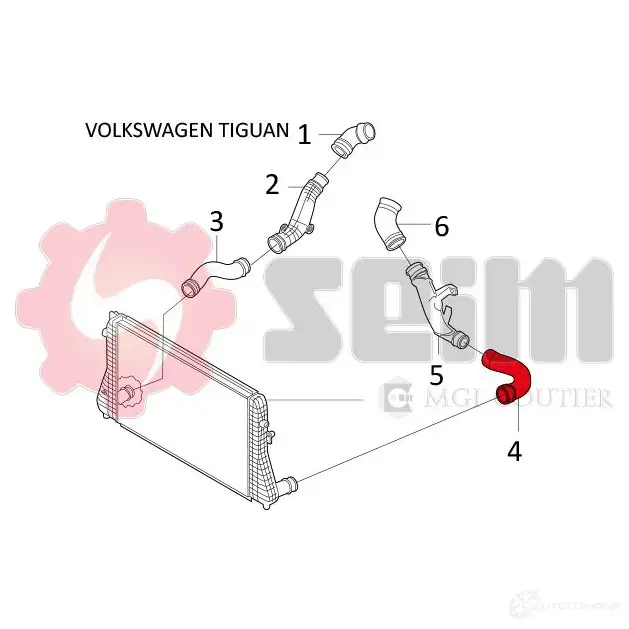 Патрубок интеркулера SEIM 2160095 KU QJH1V 3349809816557 981655 изображение 1