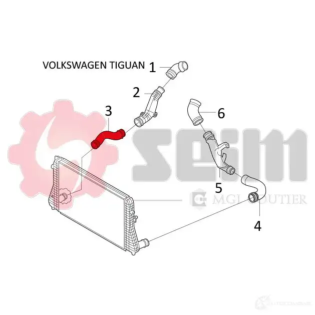 Патрубок интеркулера SEIM 2160095 KU QJH1V 3349809816557 981655 изображение 2