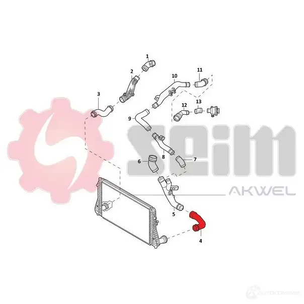 Патрубок интеркулера SEIM 1437906838 J 9M3SL9 982141 изображение 2