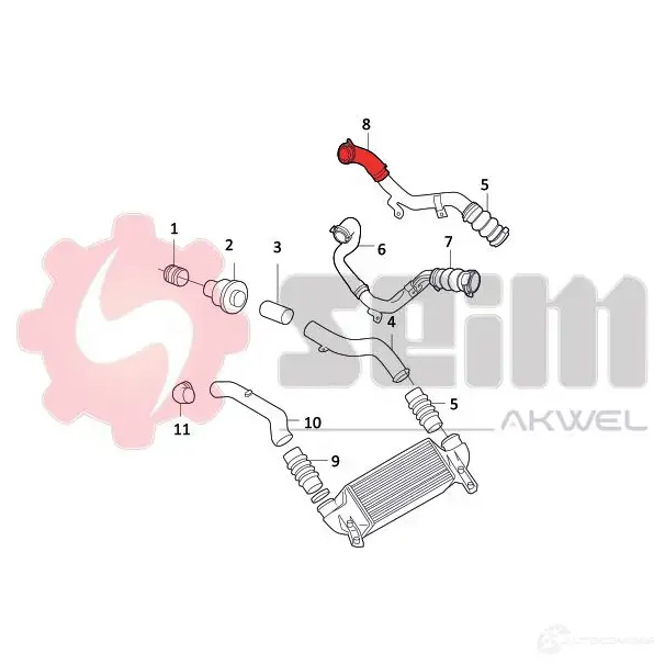 Патрубок интеркулера SEIM MY2 4NGK 981801 1437803319 изображение 1