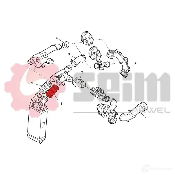 Патрубок интеркулера SEIM 982066 3K3E H 1438007236 изображение 1