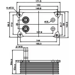 Масляный радиатор двигателя WILMINK GROUP 4253634 KGWTA LWY08T U WG1719894 изображение 0