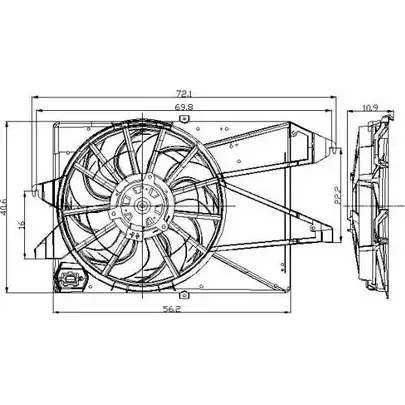 Вентилятор радиатора двигателя WILMINK GROUP RFG9L01 4253850 WG1720110 9 YWD3U изображение 0