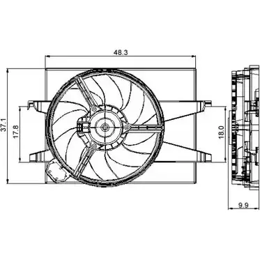 Вентилятор радиатора двигателя WILMINK GROUP 4253851 WG1720111 S3VT6 C SZL0ER изображение 0