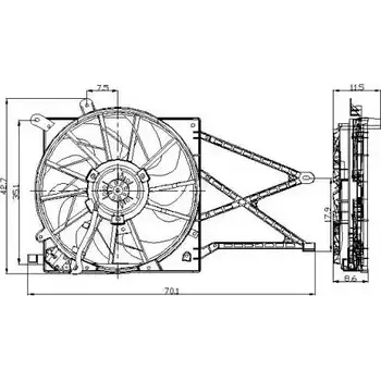 Вентилятор радиатора двигателя WILMINK GROUP WG1720119 3ER3EII RL VC9C4 4253859 изображение 0