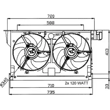 Вентилятор радиатора двигателя WILMINK GROUP 4253892 WG1720152 JH EEYZ HH56LM изображение 0