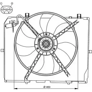Вентилятор радиатора двигателя WILMINK GROUP 41J SE 8X9CZED 4253906 WG1720166 изображение 0