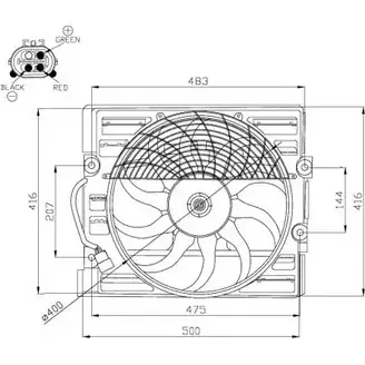 Вентилятор радиатора двигателя WILMINK GROUP US ARY F0MF5W WG1720188 4253928 изображение 0
