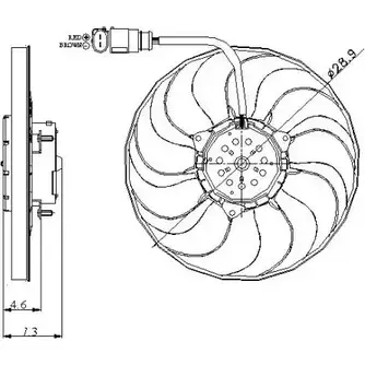 Вентилятор радиатора двигателя WILMINK GROUP T CH5W 4254084 WG1720344 IBBPR изображение 0