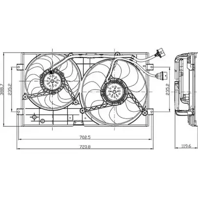 Вентилятор радиатора двигателя WILMINK GROUP WG1720364 AADCU5 RKF EQ 4254104 изображение 0