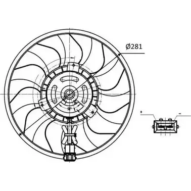 Вентилятор радиатора двигателя WILMINK GROUP 4254117 WG1720377 TT2JOD UAIFE YV изображение 0