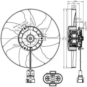 Вентилятор радиатора двигателя WILMINK GROUP J2U 3G2 UEGPS 4254126 WG1720386 изображение 0