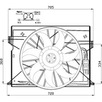 Вентилятор радиатора двигателя WILMINK GROUP 4254140 WG1720400 1Y829 8MH XI74 изображение 0