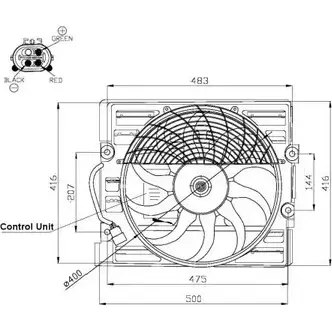 Вентилятор радиатора двигателя WILMINK GROUP 74AKK3 WG1720437 0A VJ90 4254177 изображение 0