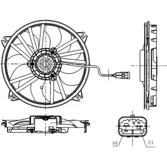 Вентилятор радиатора двигателя WILMINK GROUP F IBX3A7 WG1720607 4254347 PLK1Y изображение 0