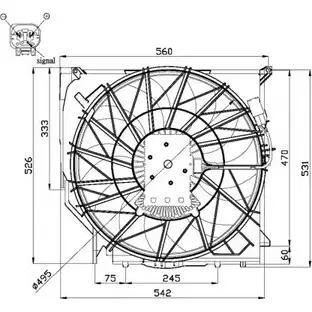 Вентилятор радиатора двигателя WILMINK GROUP 4254353 ND51Z2 WG1720613 XS0 5W изображение 0