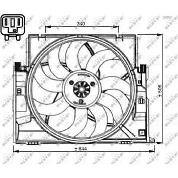 Вентилятор радиатора двигателя WILMINK GROUP T TPFB AJD3CQO WG1720661 4254401 изображение 0