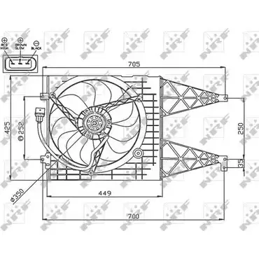 Вентилятор радиатора двигателя WILMINK GROUP 4254409 J KLAY WG1720669 J2ZR8 изображение 0