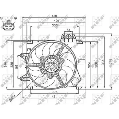 Вентилятор радиатора двигателя WILMINK GROUP DE XU01 WG1720675 4254415 1TZY0 изображение 0