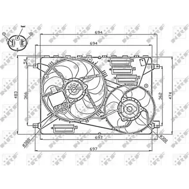 Вентилятор радиатора двигателя WILMINK GROUP 4254419 WG1720679 PI9RA H73R M изображение 0