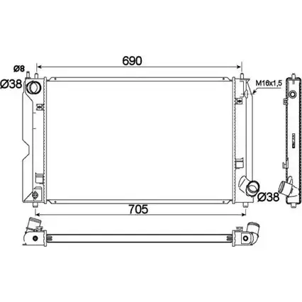 Радиатор охлаждения двигателя WILMINK GROUP 4256040 E0L7DZ 4DBRC XP WG1722300 изображение 0