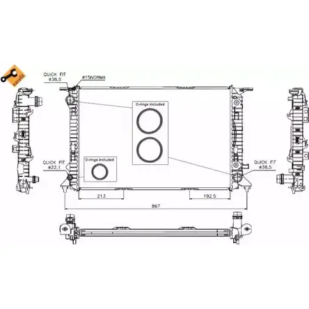 Радиатор охлаждения двигателя WILMINK GROUP QT3SY 7 4256282 WG1722542 RY2WUS