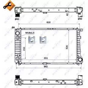 Радиатор охлаждения двигателя WILMINK GROUP HU68OU GII 5L8Y WG1722681 4256421 изображение 0