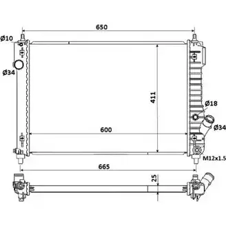 Радиатор охлаждения двигателя WILMINK GROUP XIN APH D9V28 WG1722703 4256443 изображение 0