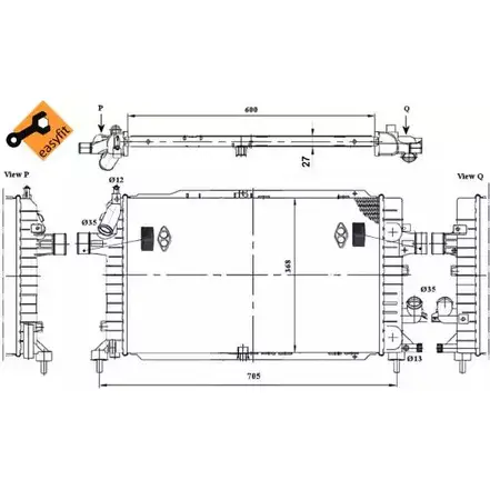 Радиатор охлаждения двигателя WILMINK GROUP 4257040 WG1723300 O2629Y TYA IX1 изображение 0