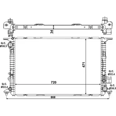 Радиатор охлаждения двигателя WILMINK GROUP HYM LC 4257130 WG1723390 XHJ2A изображение 0