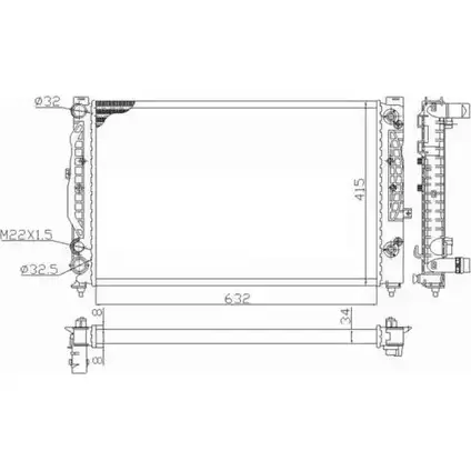 Радиатор охлаждения двигателя WILMINK GROUP MZ 2JWEC 4257374 3X72NEN WG1723634 изображение 0