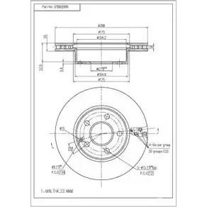 Тормозной диск FI.BA 4259044 57ZQQTD FBD200 K4 5IER изображение 0