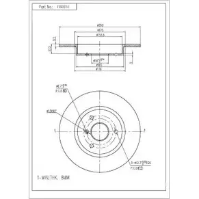 Тормозной диск FI.BA FBD251 Q5RAT 4259094 MW 2B3H0 изображение 0