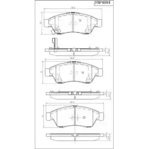 Тормозные колодки, дисковые, комплект FI.BA 4259372 2381 7 MQZ0K0N FBP4094