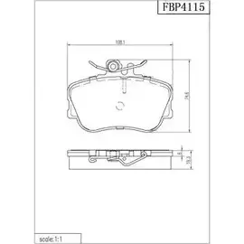 Тормозные колодки, дисковые, комплект FI.BA 2S0023 4259392 2 1439 FBP4115 изображение 0