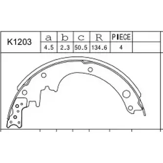Тормозные колодки, комплект ASIMCO ES WST KK77JT 4279139 K1203