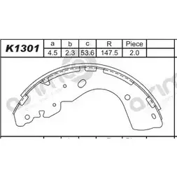 Тормозные колодки, комплект ASIMCO G9PWY 4279142 K1301 B MZQZ